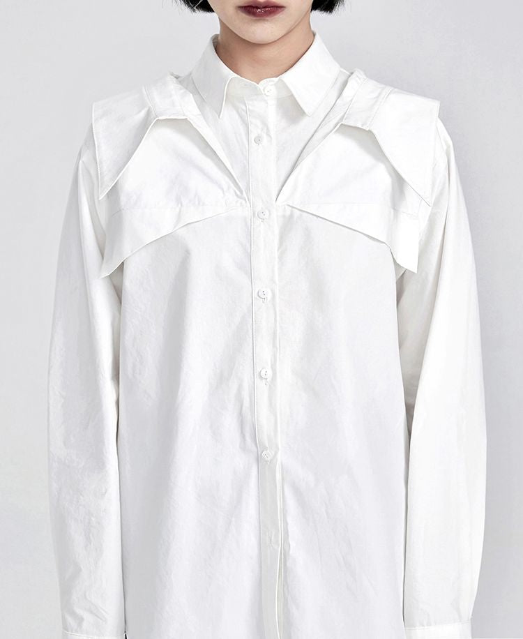 High-end nichi-color round-cut shirt