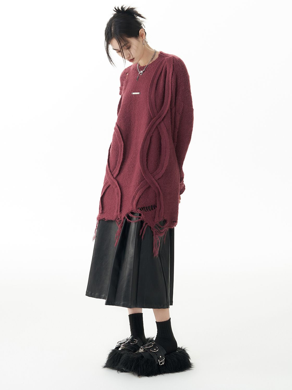 Oversize Damage Loose Knit