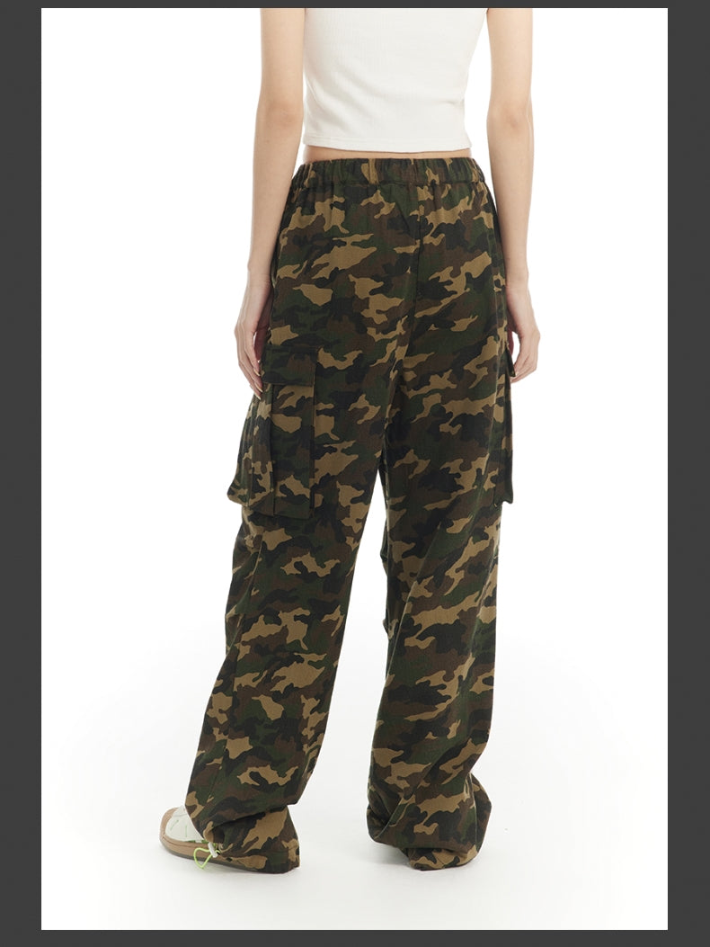 Camouflage pantalon de poche latérale décontractée décontractée