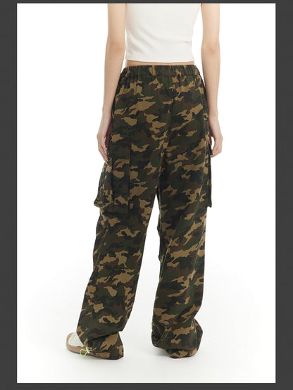 Camouflage Casual Gaudy Side-Pocket Pants