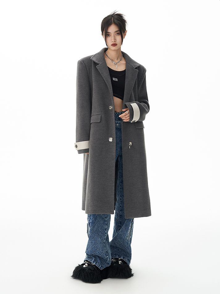 Nichi vintage bi-coloor long-coat