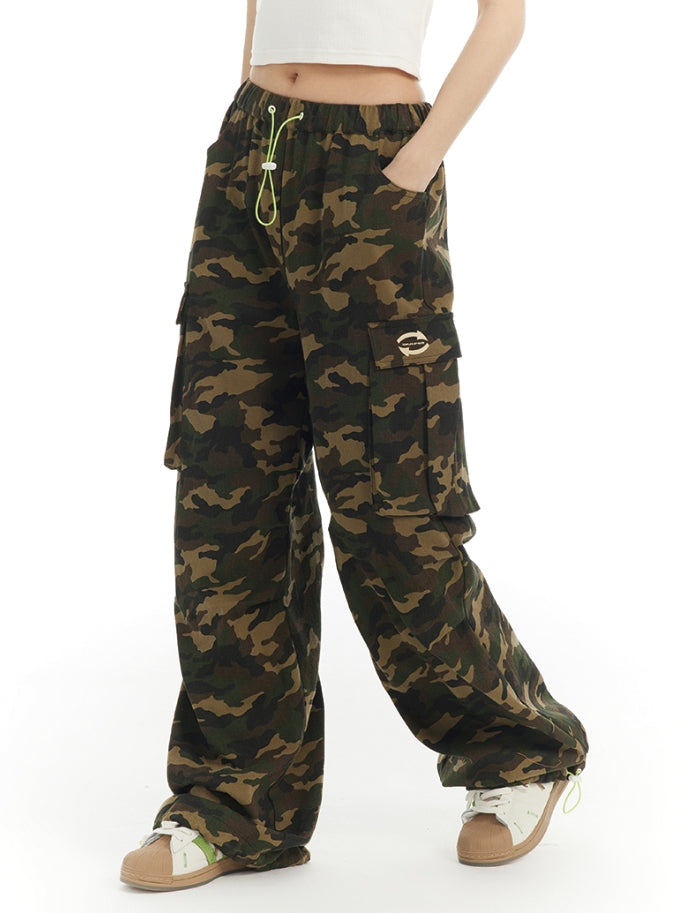 CAMOUFLAGE WILD STRAIGHT CASUAL LOOSE PANTS