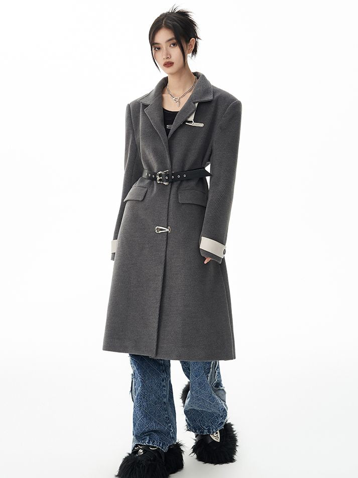 Nichi vintage bi-coloor long-coat