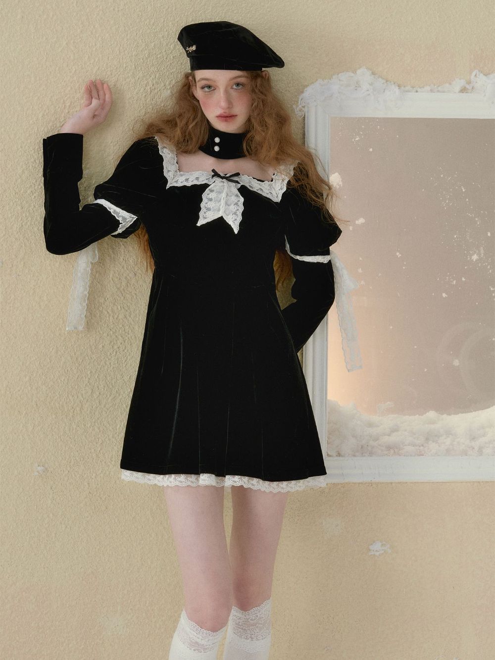 Ribbon Lace Gothic One-piece