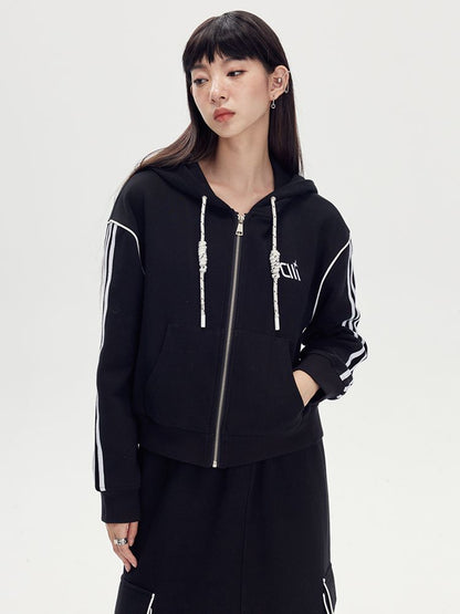 Sweat Casual Hoodie Parka &amp; Long-Skirt