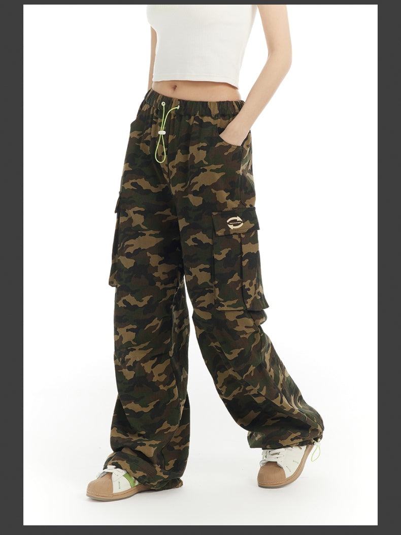 Camouflage Casual Gaudy Side-Pocket Pants