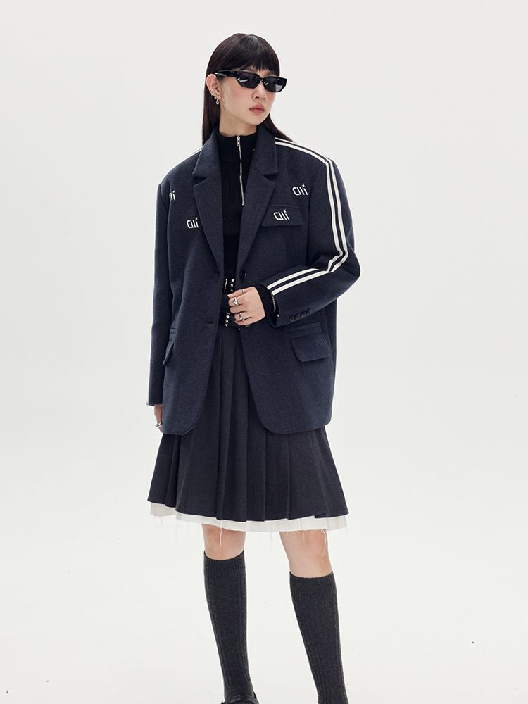 Line Oversize Casual Jacke