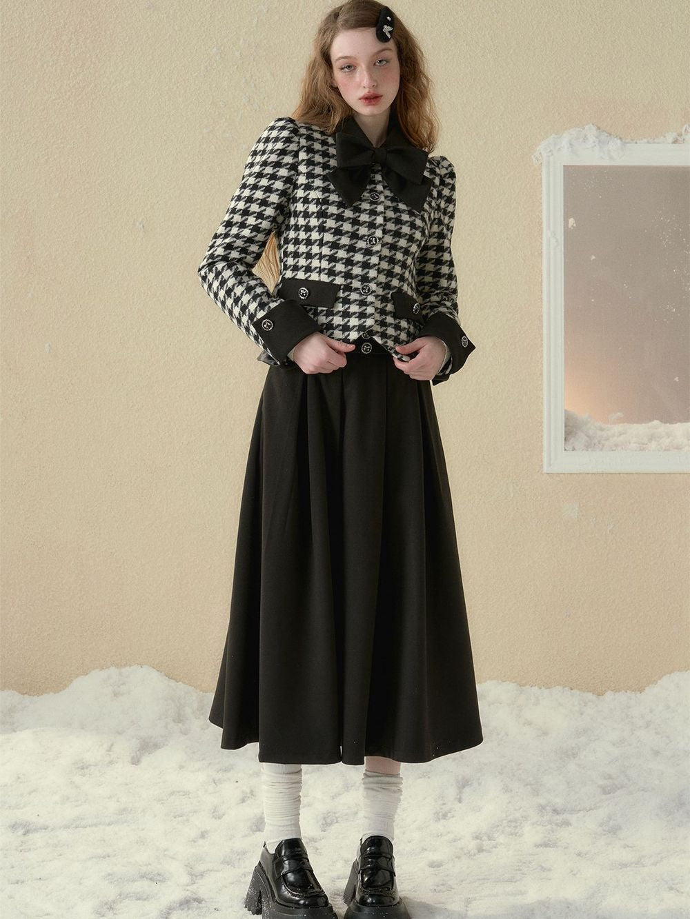 Plaid Grly Retro Jacket＆Skirt