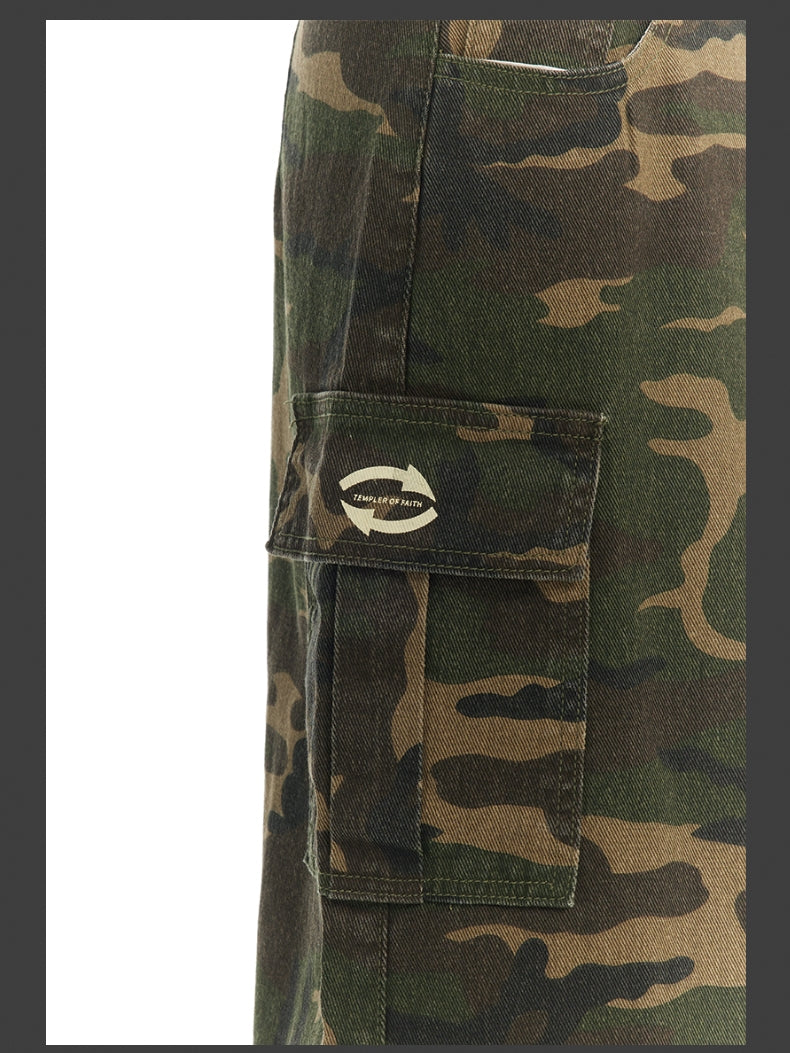 Camouflage Casual Retro Gaudy Long-Skirt