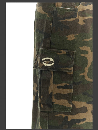 Camouflage Casual Retro Gaudy Long-Skirt