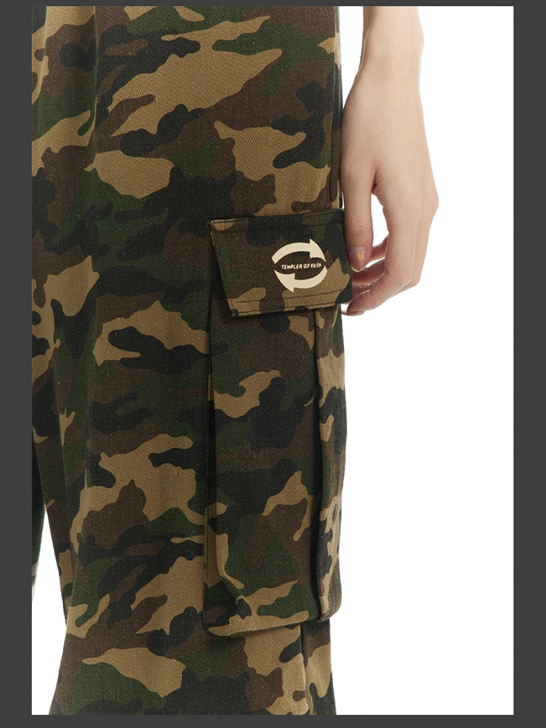 Camouflage pantalon de poche latérale décontractée décontractée