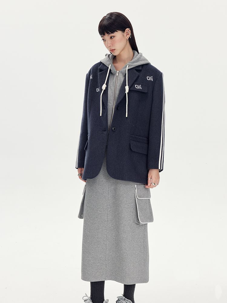 Line Oversize Casual Jacke