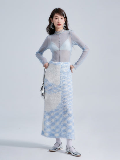 Sky Marble Refreshing 3D Long-Skirt