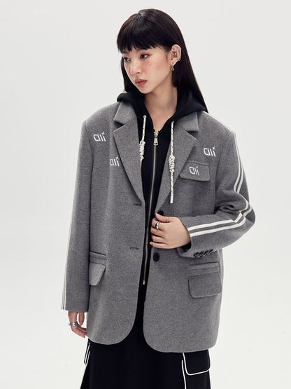 Line Oversize Casual Jacke