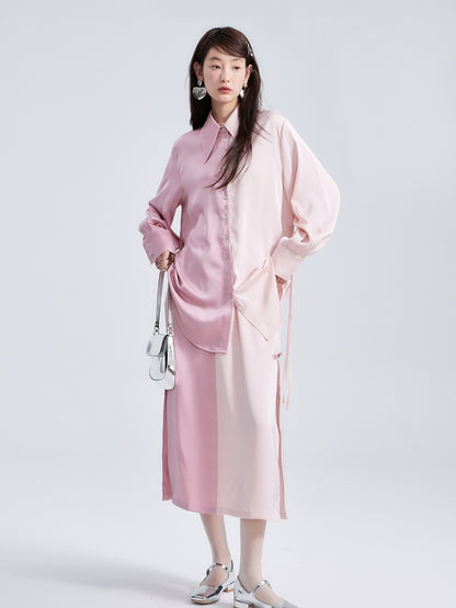 Bi-Color Nichi Slit Long-Rebkirt