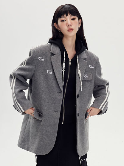 Line Oversize Casual Jacke