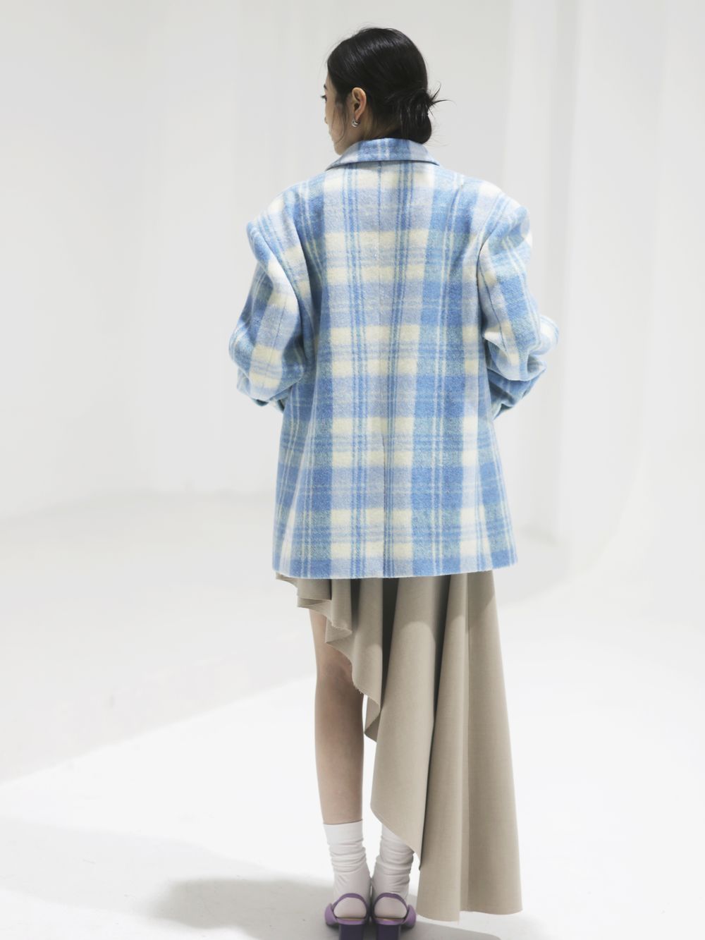 Checked Retro Wool Refreshing Short-COAT