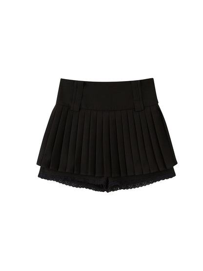 Lace A-line  Pleated Skirt Pants