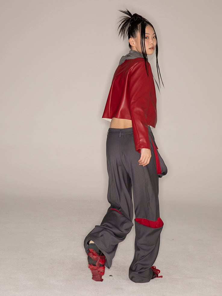 Low-waist Loose Straight-leg Pants