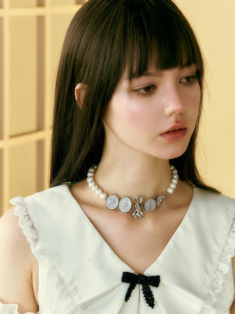 Hasenkombination Pearl Choker