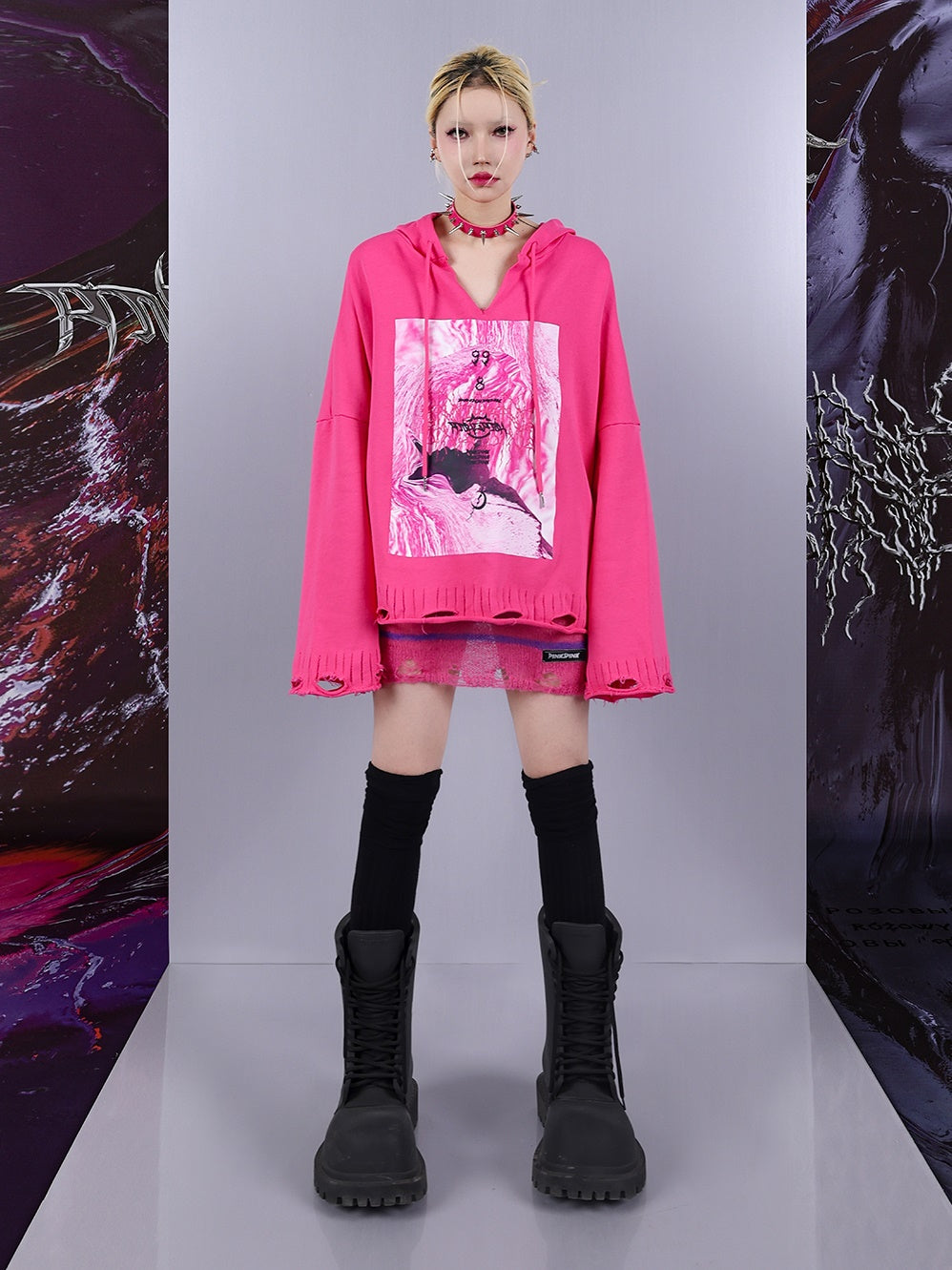 V-Neckern psychedelischer Pullover