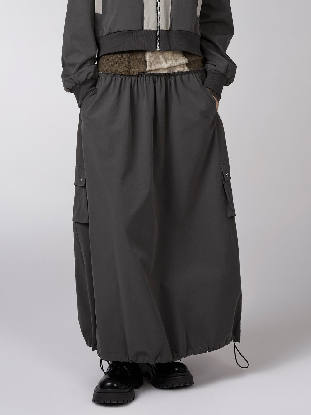 Drawstring Versatile Workwear Skirt