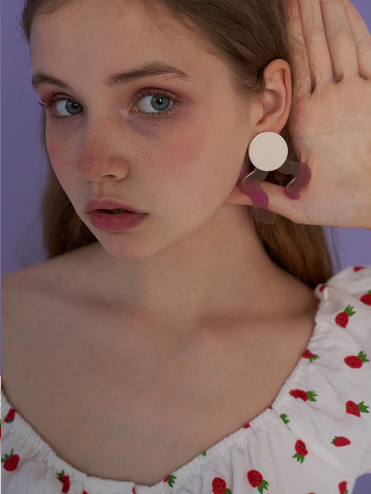 Abstract Human Body Curve Art Earrings