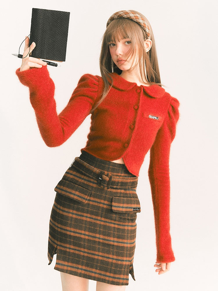 Wool Plaid Skirt