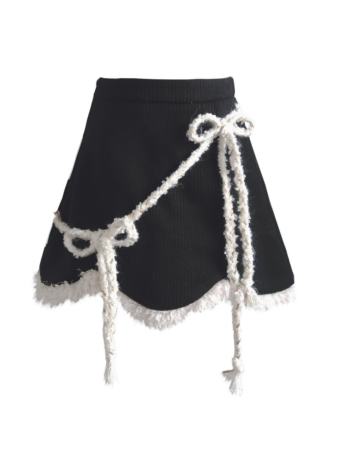 Fluffy Splicing IRREGULAR CROSS STRAP SKIRT