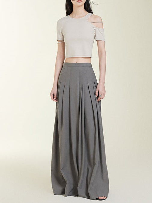 IRREGULAR LOOSE PLEATED CULOTTES