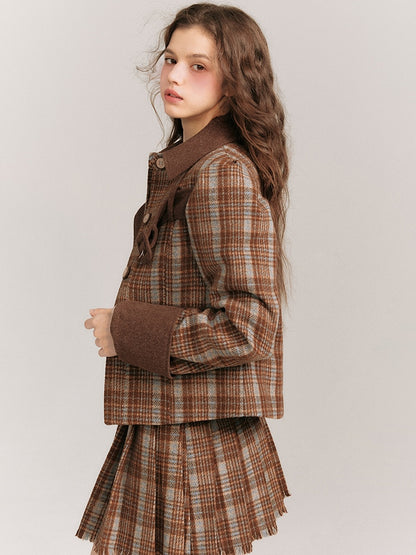 Plaid Belted Jacket