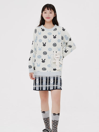 Rabbit Print Sweater