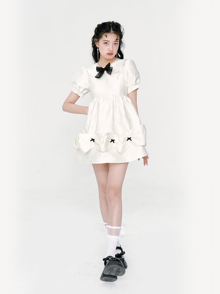 Doll Collar Girl Puff Sleeve Dress