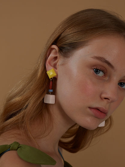 Candy-colored Acrylic Earrings