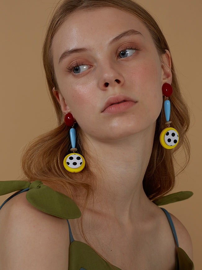 Polka Dot Geometric Earrings