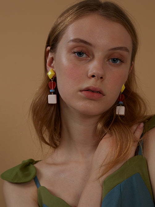 Candy-colored Acrylic Earrings