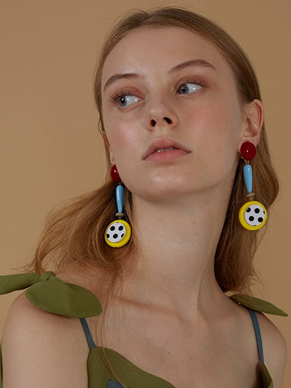 Polka Dot Geometric Earrings