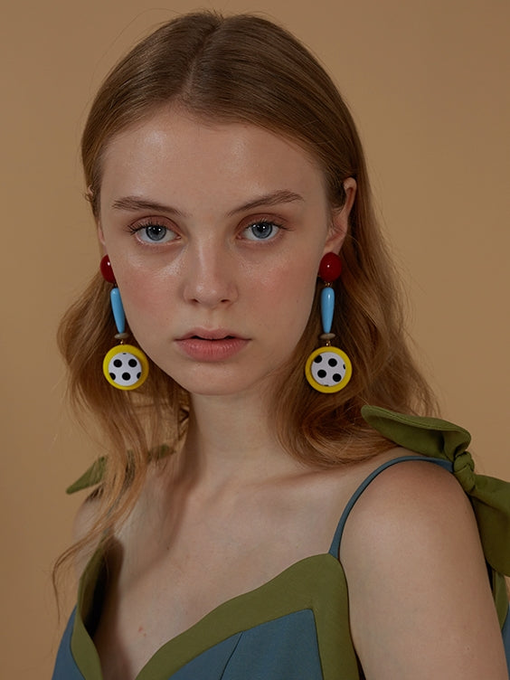 Polka Dot Geometric Earrings