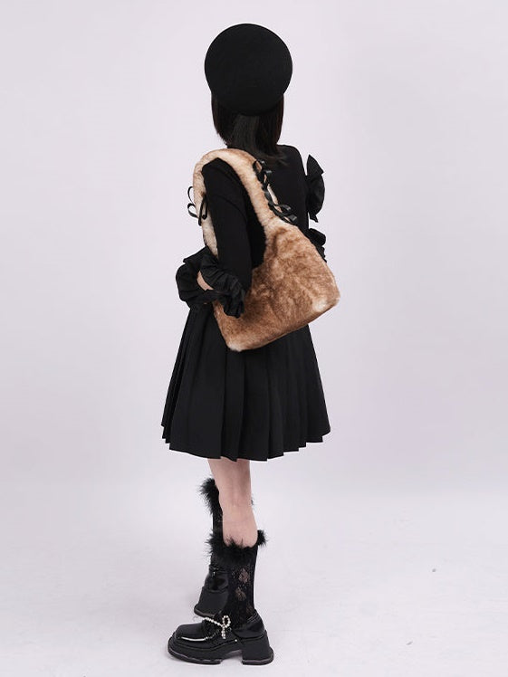 Y2K One-SHOULDER FUR BAG