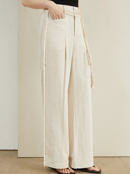 Tassel Loose High Waist Wide Leg Pants