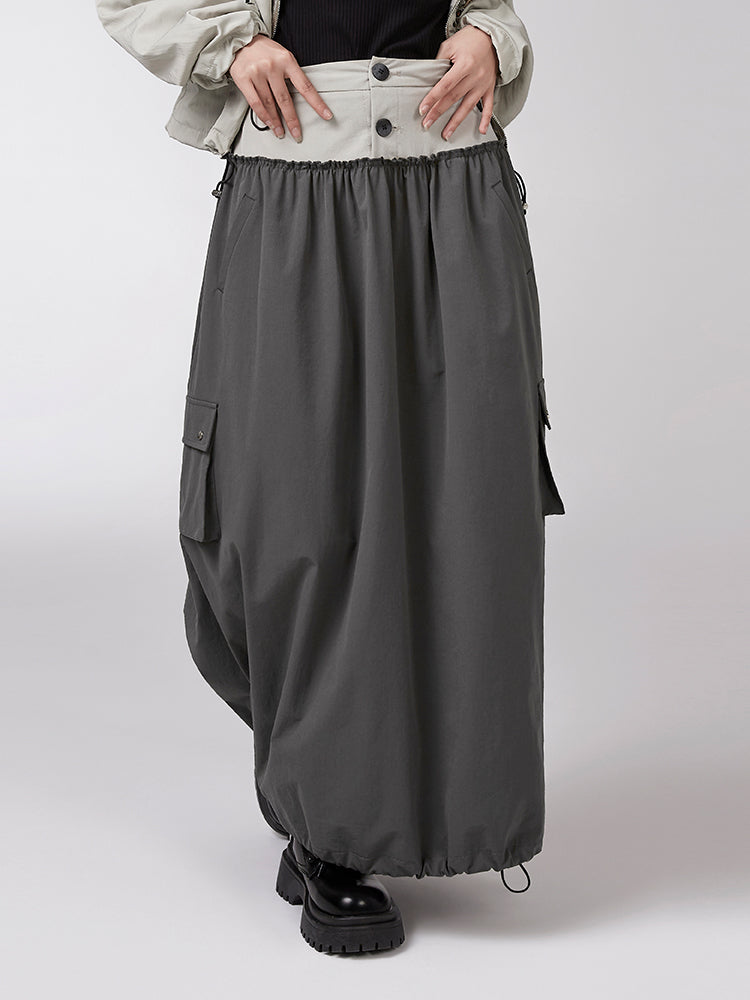 Drawstring Versatile Workwear Skirt