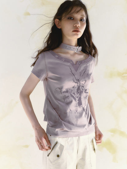 Butterfly Girl Print T-Shirt