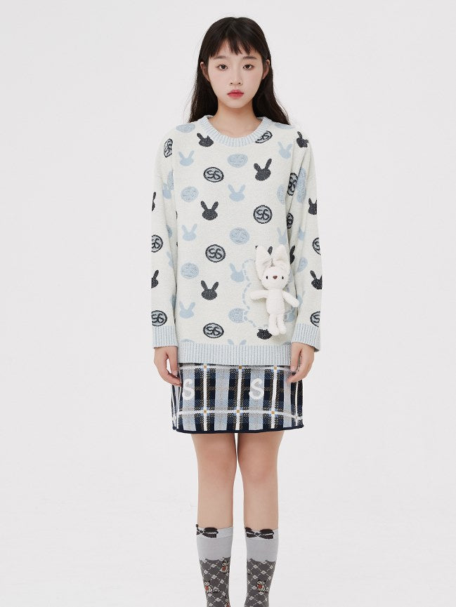 Rabbit Print Sweater