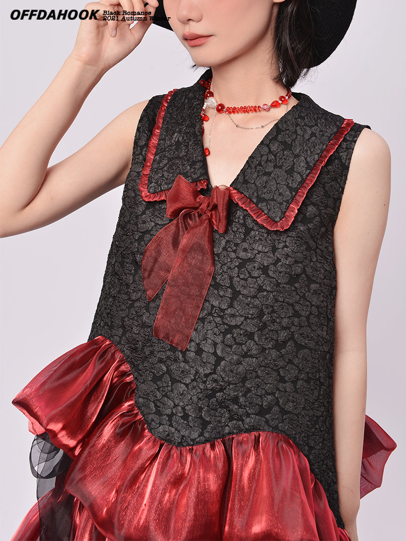 CIFFON IRREGULAR FRILL TOPS