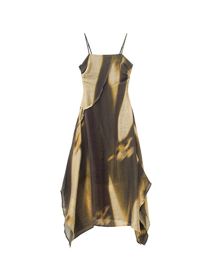 Print IRREGULAR HEM SLIP Dress