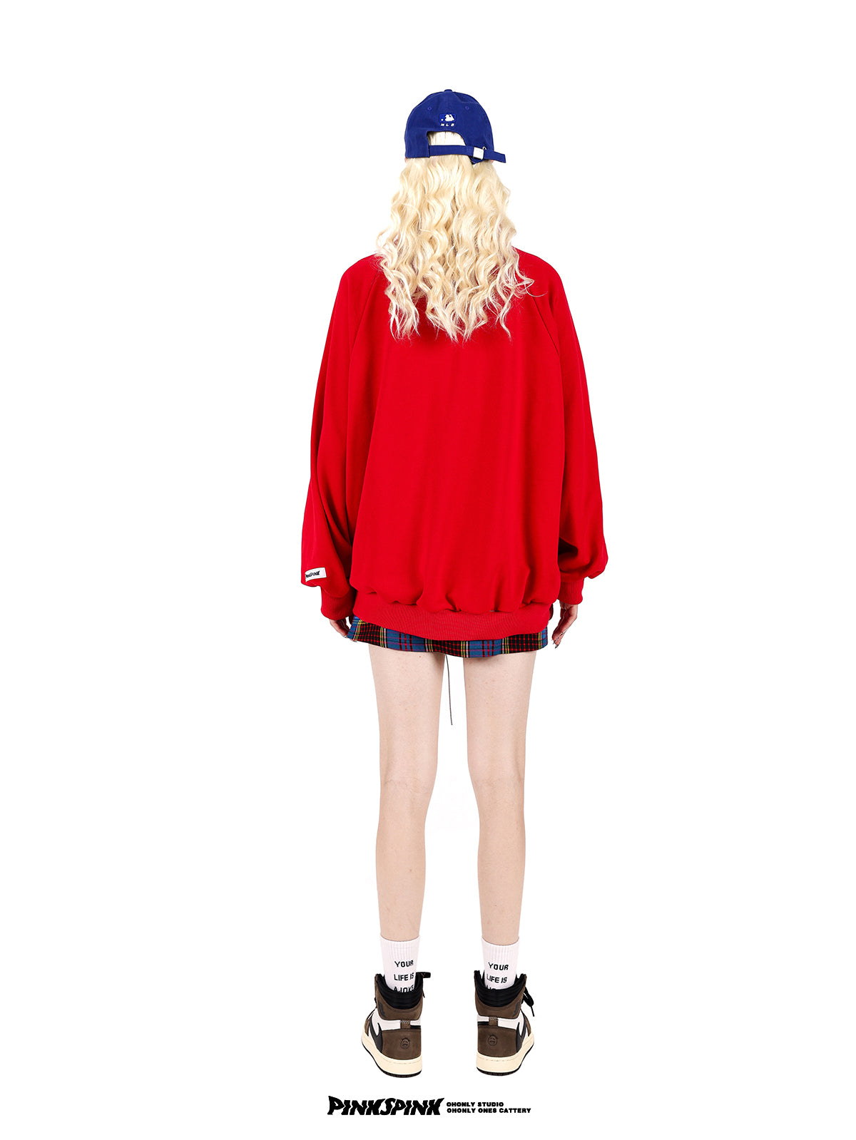 Polp-neck College-style Sweat Pullover