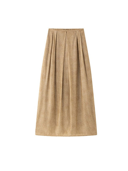 V-NECK PUFF SLEEVE TOP &amp; COCOON LONG SKIRT