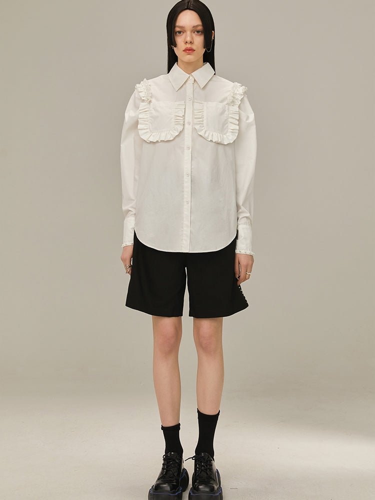 All-Match-Box-Sleeed Lace Shirt