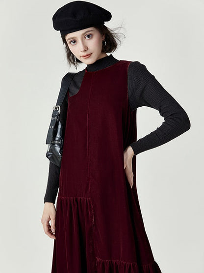 Layered Velvet Bottoming Dress