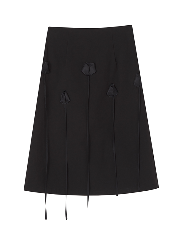 Tulip Stitch High Waist A-line Skirt